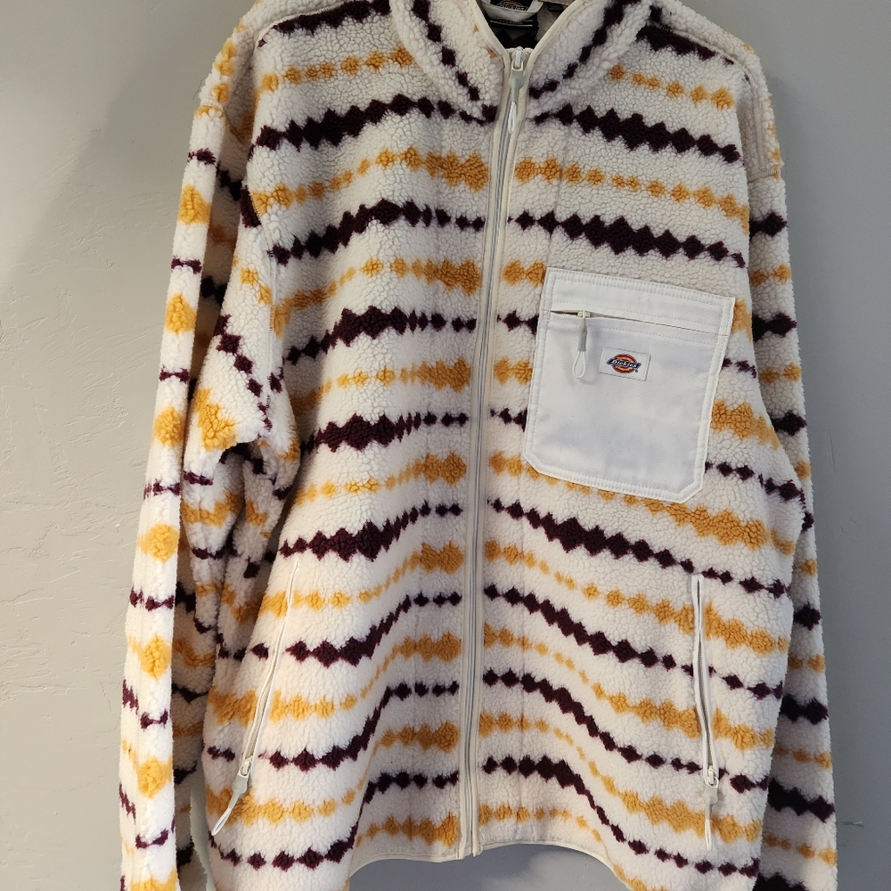 Dickies Falkville‎ Jacket Size 2XL Aztec Print Faux Sherpa Full Zip Chest Pocket
